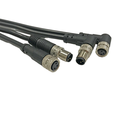 Assemblées imperméables femelles extérieures adaptées aux besoins du client du connecteur 4pin du câble M8 d'extrémité libre de longueur