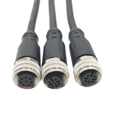 Mâle imperméable de câbles équipés M12 à la femelle avec 4 la borne 8 Pin Connector