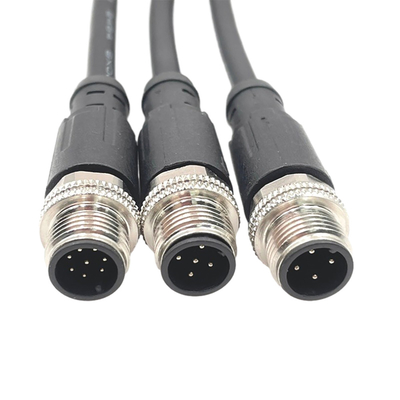 Mâle imperméable de câbles équipés M12 à la femelle avec 4 la borne 8 Pin Connector