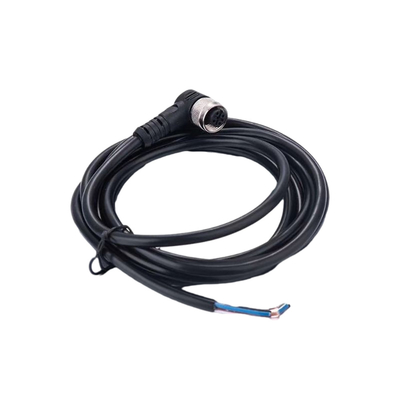 Mâle de longueur du câble 100cm de Phoenix M12 de vis en métal au noir femelle avec le revêtement en PVC