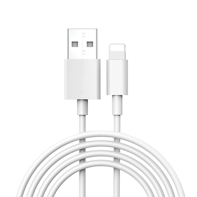 Câble de données de remplissage de PVC USB d'ODM d'OEM 2.4A pour Iphone chargeant rapidement