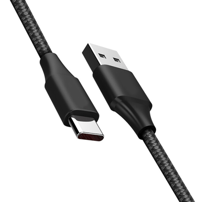 CE tressé en nylon de remplissage noir de RoHS de câble de données de la couleur 3A USB certifié