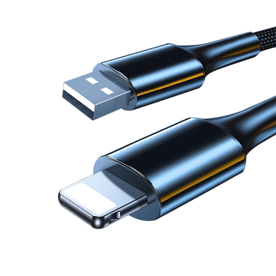 Le câble de données de remplissage rapide d'OEM, USB micro en nylon câblent 2.4A pour Iphone