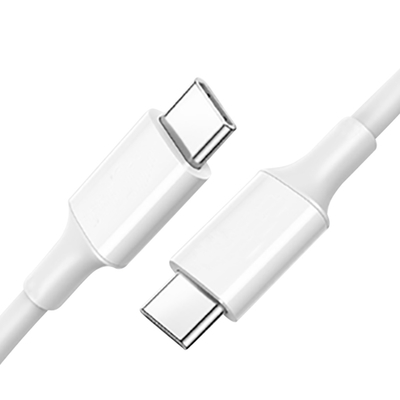 USB C de couleur blanche au câble de charge rapide de C avec la veste 20V 3A 60W de PVC