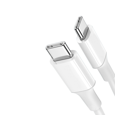 USB C de couleur blanche au câble de charge rapide de C avec la veste 20V 3A 60W de PVC