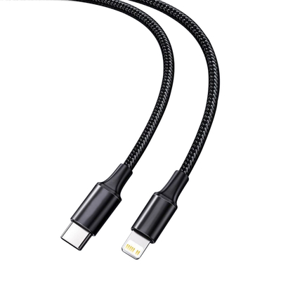 Câble de remplissage rapide d'USB de couleur noire avec la vitesse tressée en nylon de transfert de la couverture 10Gbps