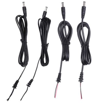 Assemblées masculines et femelles de cable électrique avec dc de passe-fils baril Jack de 5.5mm x de 2.1mm
