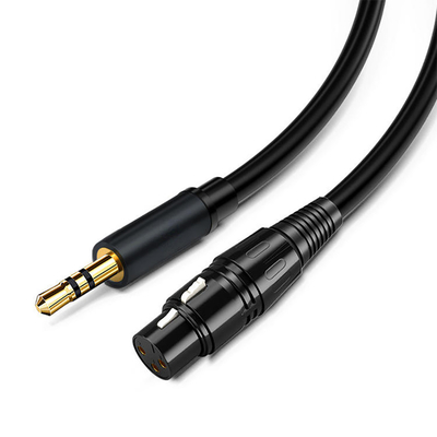 3,5 mâle adapté aux besoins du client de Pin XLR de millimètre Jack Coiled Cable 7 à la femelle 3 Pin Xlr For Video Audio