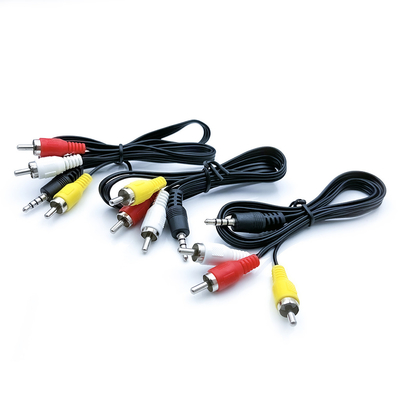 câbles vidéo-audio de 20m 3 RCA à 3 RCA avec le convertisseur audio d'adaptateur de prise masculine