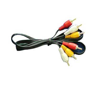 C.C blanc jaune rouge de couleur de câbles audio visuels de 1 mètre 3.5mm pour le magnétoscope de TV