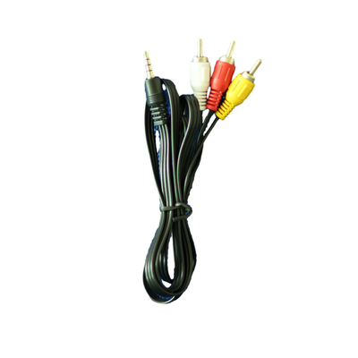 C.C blanc jaune rouge de couleur de câbles audio visuels de 1 mètre 3.5mm pour le magnétoscope de TV