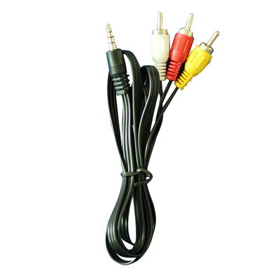 C.C blanc jaune rouge de couleur de câbles audio visuels de 1 mètre 3.5mm pour le magnétoscope de TV
