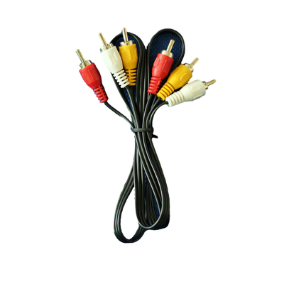 C.C blanc jaune rouge de couleur de câbles audio visuels de 1 mètre 3.5mm pour le magnétoscope de TV