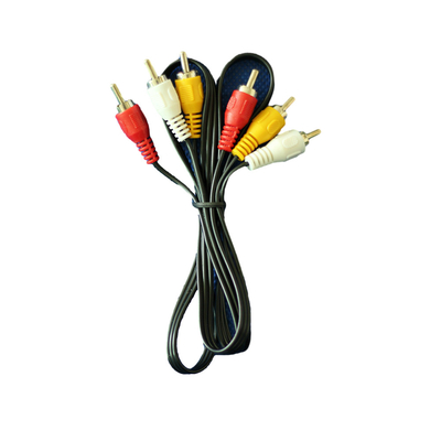 C.C blanc jaune rouge de couleur de câbles audio visuels de 1 mètre 3.5mm pour le magnétoscope de TV