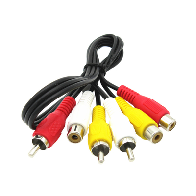 Mâle aux câbles vidéo-audio femelles, 3 câble de Rca poids du commerce pour le projecteur sain de haut-parleur