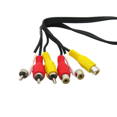 Mâle aux câbles vidéo-audio femelles, 3 câble de Rca poids du commerce pour le projecteur sain de haut-parleur