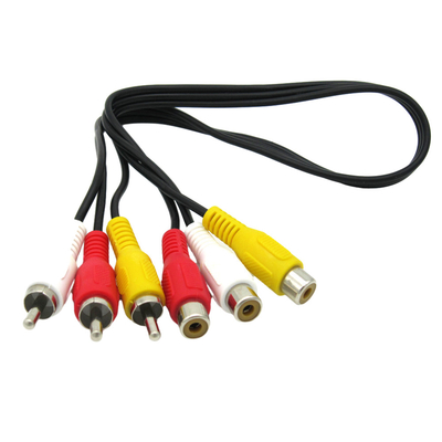Mâle aux câbles vidéo-audio femelles, 3 câble de Rca poids du commerce pour le projecteur sain de haut-parleur