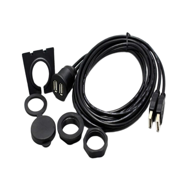 Double câble imperméable du port USB USB2.0 1 mètre pour la moto de voiture