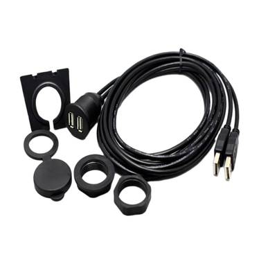 Double câble imperméable du port USB USB2.0 1 mètre pour la moto de voiture