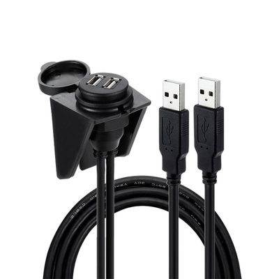 Double câble imperméable du port USB USB2.0 1 mètre pour la moto de voiture
