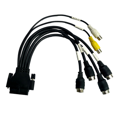 M12 adapté aux besoins du client à la couleur noire à vis de sécurité de câbles équipés de RCA Overmolding