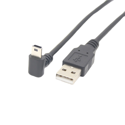 Câble de données de remplissage masculin d'USB 2,0 USB Mini With Right Angle Connector