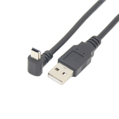 Câble de données de remplissage masculin d'USB 2,0 USB Mini With Right Angle Connector