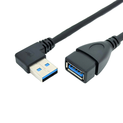 Câble de 90 de degré données de remplissage à angle droit d'USB avec le mâle d'USB 3,0 à l'adaptateur femelle
