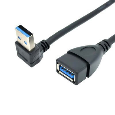 Câble de 90 de degré données de remplissage à angle droit d'USB avec le mâle d'USB 3,0 à l'adaptateur femelle