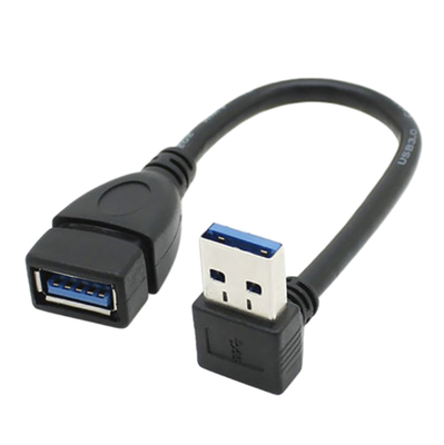 câble de données de remplissage de 2.4A USB, droite en bas de câble d'alimentation d'énergie gauche d'extension d'angle