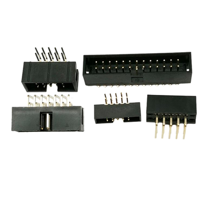 Les connecteurs femelles à angle droit de carte électronique conjuguent en-tête de boîte de lancement de la rangée 1.27mm 2.54mm