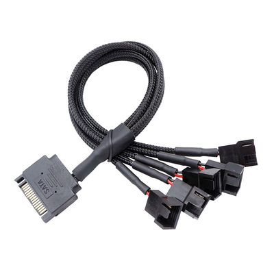 2.54mm connecteur de câble de l'amplificateur de hauteur Assemblages de câbles en aluminium en feuille de verre blindé harnais pour ventilateur PC