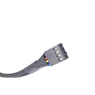 Protection Bylon 2,54 mm de hauteur 4 broches câbles harnais 30 cm de longueur couleur noire Pour le ventilateur de l'ordinateur