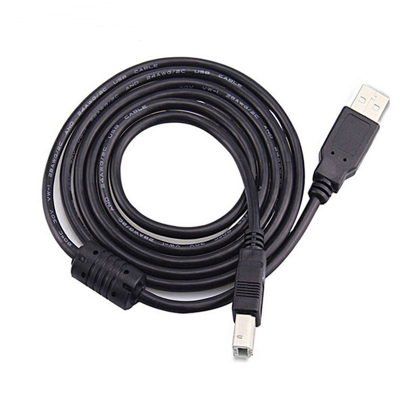Câble à grande vitesse noir d'USB, un mâle à une imprimante féminine Cord de 2,0 USB