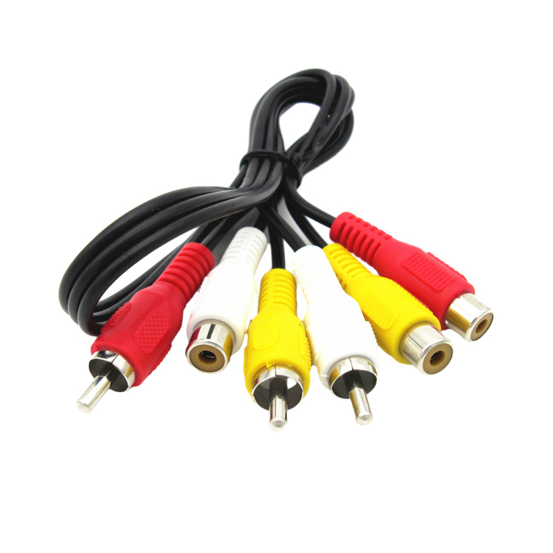 Mâle aux câbles vidéo-audio femelles, 3 câble de Rca poids du commerce pour le projecteur sain de haut-parleur