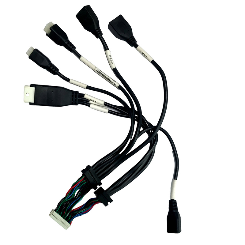 ATX logeant le logement de cuir embouti de fil du câble équipé d'Overmolding JST PH2.0 à la femelle USB2.0