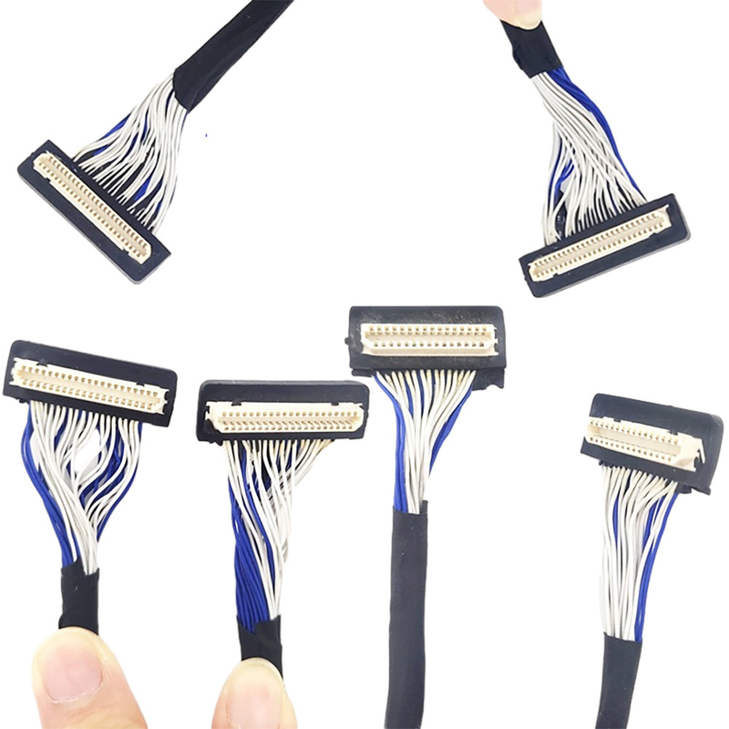 Câble fait sur commande de DF9 31pin LVDS, type de connecteur de lancement de Flex Coaxial Cable 1mm