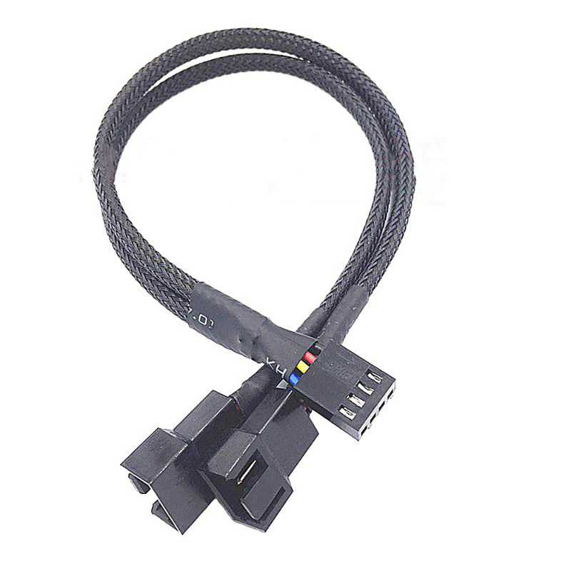 Protection Bylon 2,54 mm de hauteur 4 broches câbles harnais 30 cm de longueur couleur noire Pour le ventilateur de l'ordinateur